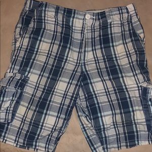Plaid cargo shorts